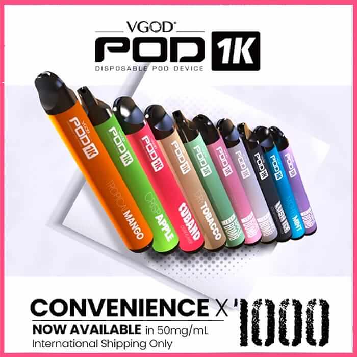 VGOD POD 1K DISPOSABLE POD DEVICE Original From USA 2023VGOD POD